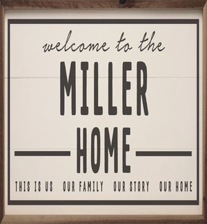 Personalized Name Welcome To Our Home Border White